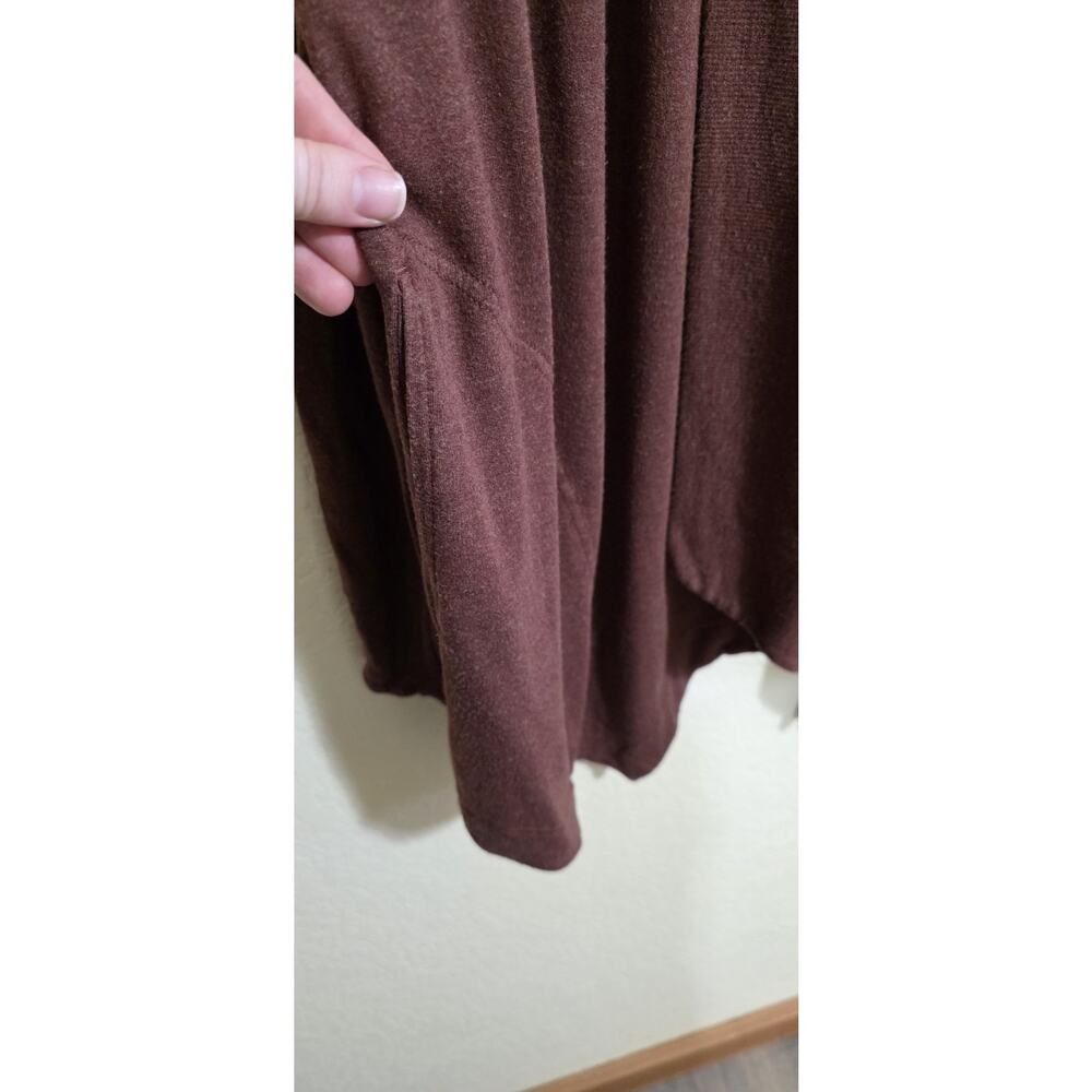 ATHLETA Pranayama Restore Wrap Cardigan Warm Brown Size Medium Athleisure Drape - Picture 6 of 10
